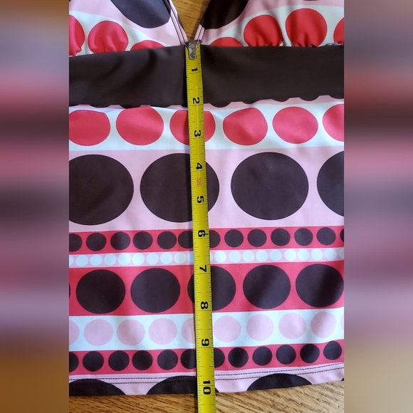 Ana Tankini SwimSuit Brown/Pink Polka Dot Size 8 - Picture 14 of 14